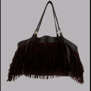 Hogan Suede Fringe Tote Bag